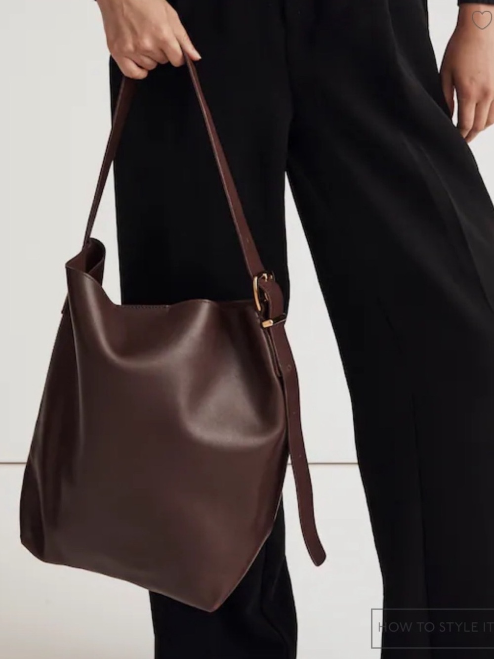 EUC Madewell The Essential Bucket Tote Chocolate Raisin Leather Tote - Picture 4 of 11